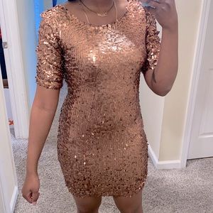 bronze shingle dress